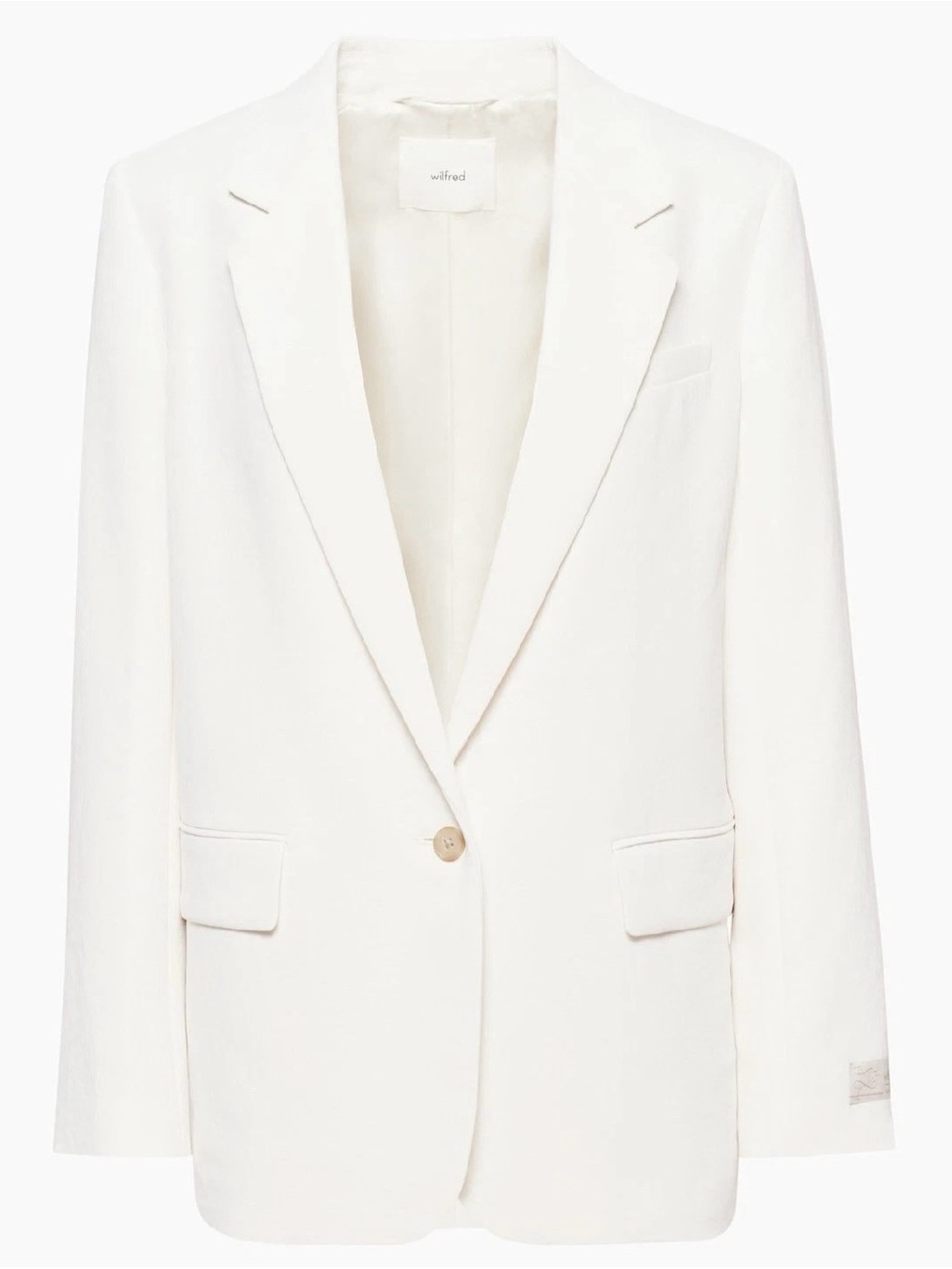 Aritzia Wilfred Generation Blazer Women’s Large Light Birch White Oversized - Picture 15 of 15